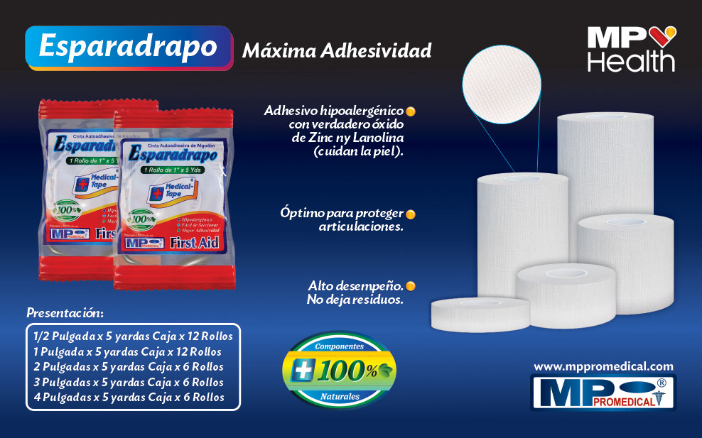 Esparadrapo Tela 15 yds Celofán Alta Adhesividad caja x 12 rollos