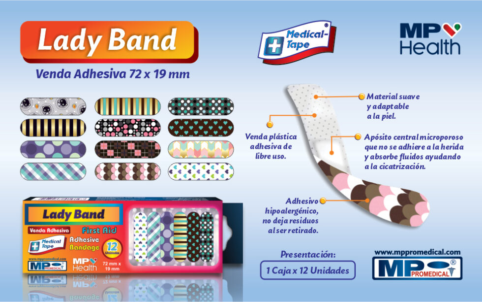 Cura Adhesiva Lady Band Caja X 12 Unidades MP Promedical