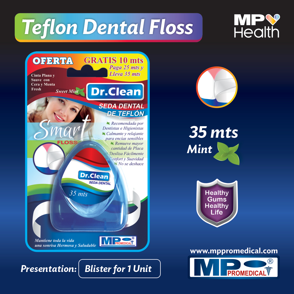 Teflon Dental Floss with Wax, Buy 25 meters, Get 35 mts. Mint Flavor ...