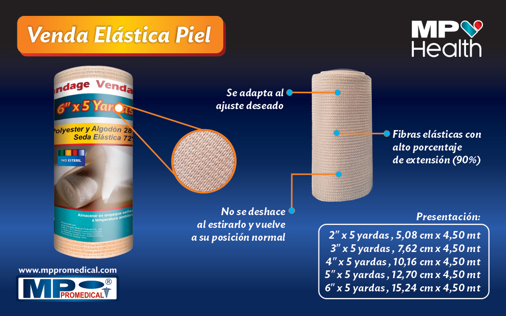 Venda Elastica - Vendaje ancho/elástico de 5.9 in de ancho, paquete de 3  unidades