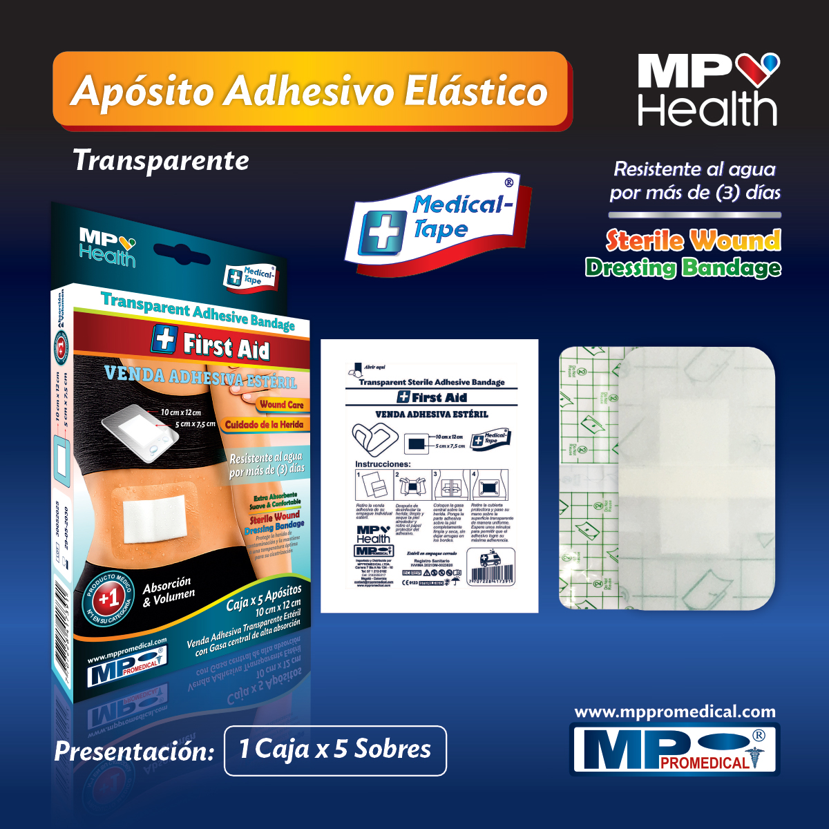 Ap sito Adhesivo Est ril El stico Transparente Resistente Al Agua 10 X Ap sito Adhesivo Est ril El stico Transparente Resistente Al Agua 10 X